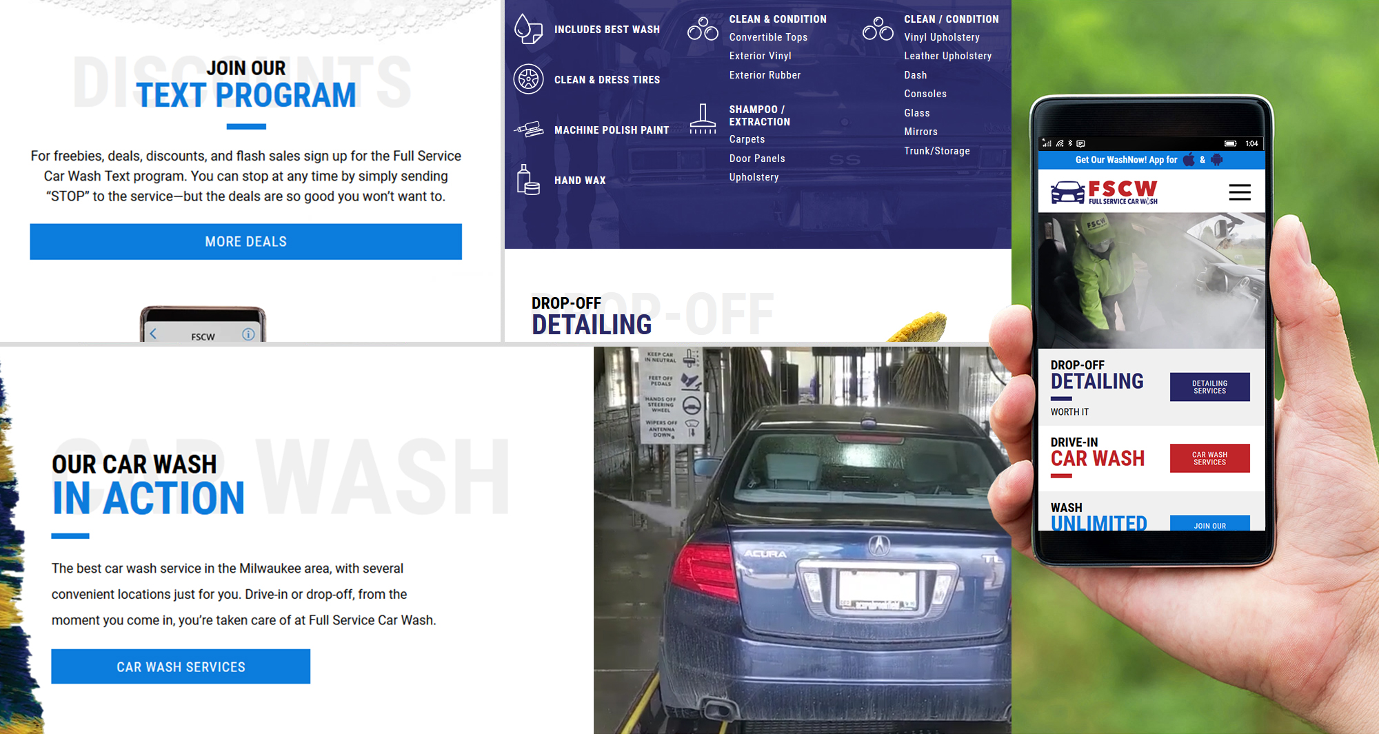 Milwaukee web design and development for Full Service Car Wash
