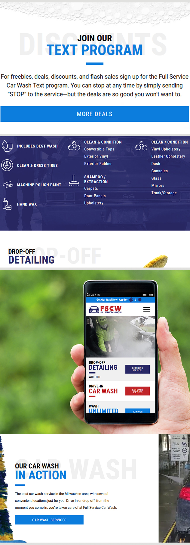 Milwaukee web design and development for Full Service Car Wash