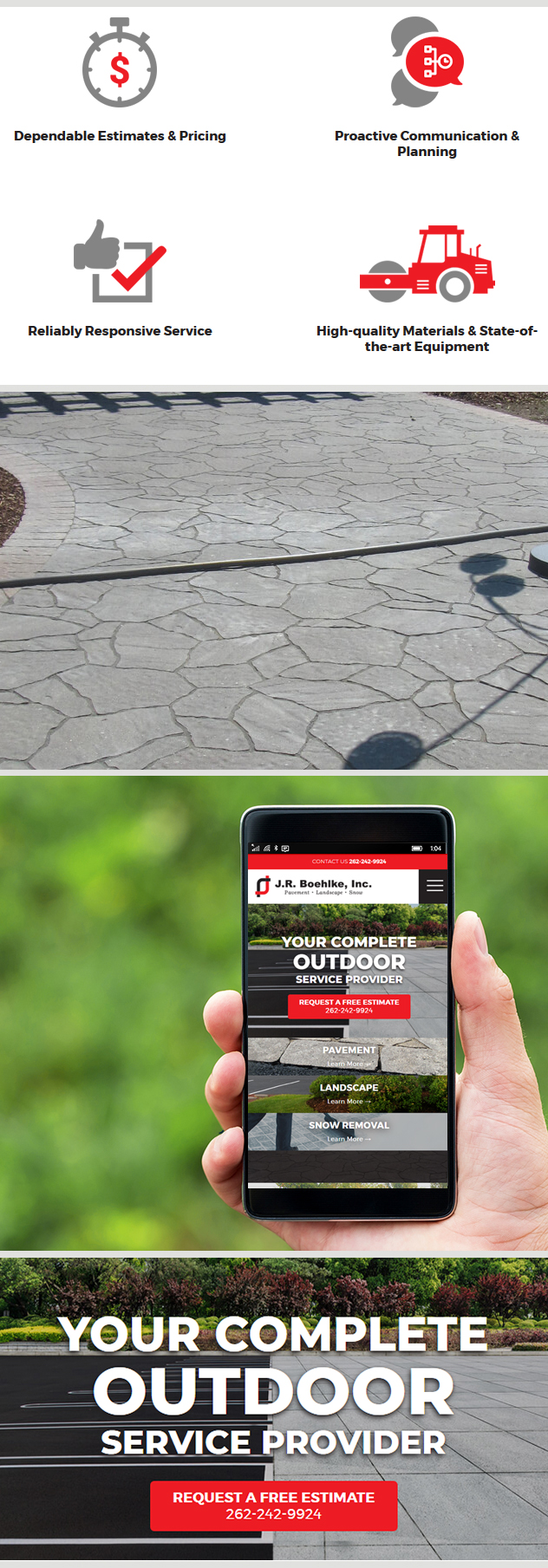 Milwaukee web design and development for J.R. Boehlke, Inc.