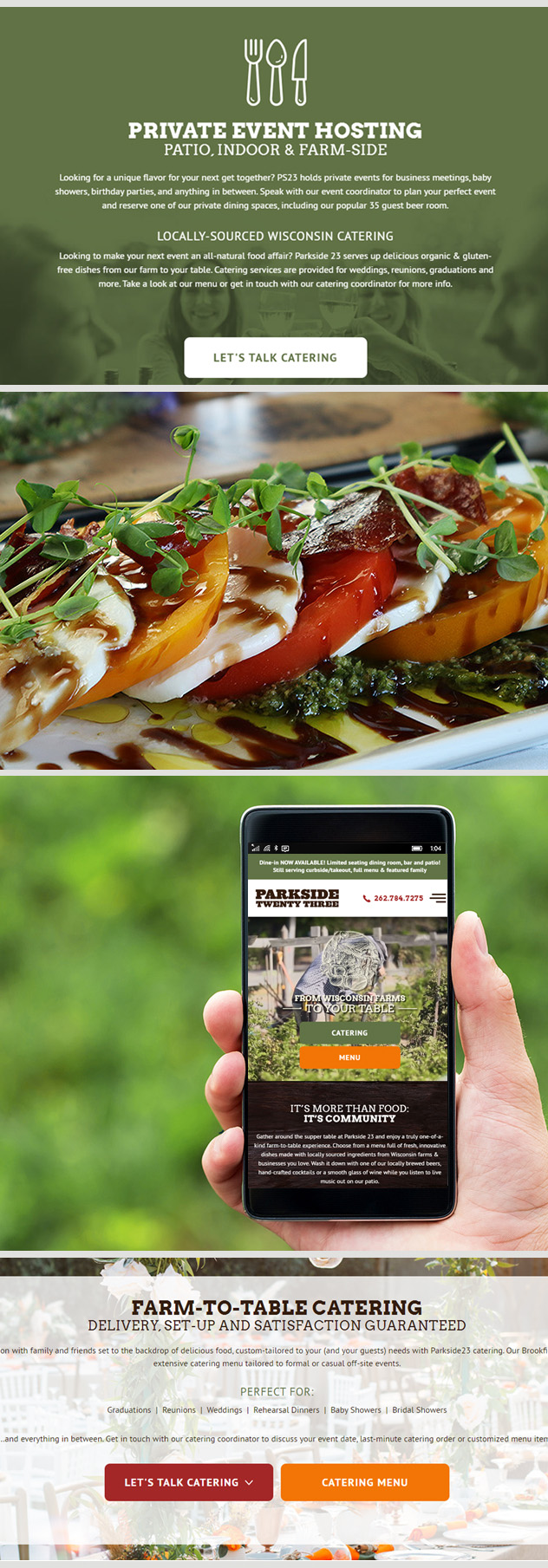 Milwaukee web design and development for Parkside Twenty Three
