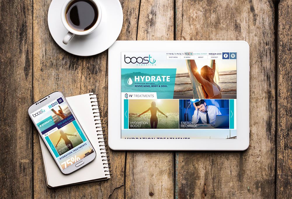 Mobile-responsive website for Boost Hydration built by iNET