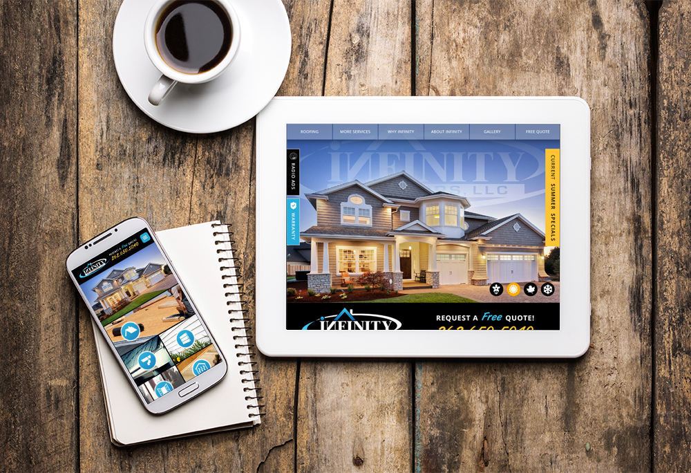Mobile-responsive website for Infinity Roofing built by iNET